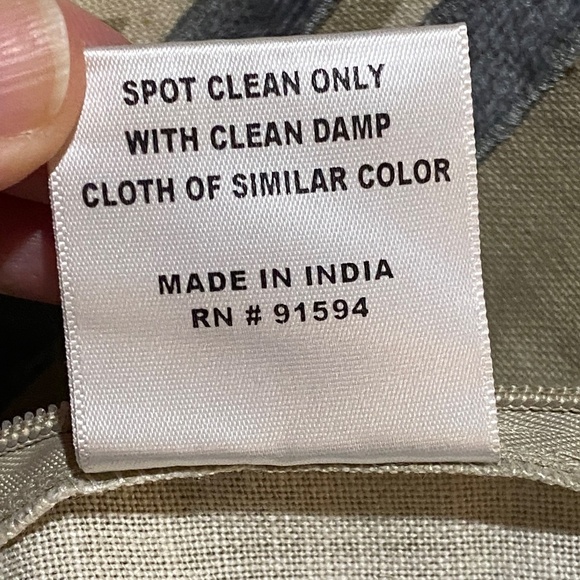 Z Gallerie Euro Pillow Cover Sham Set (2) Linen Cotton 22 X 22 Blue Taupe Cream - Picture 10 of 11